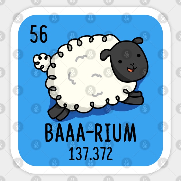 Baaarium Cute Sheep Chemistry Pun Sticker by punnybone